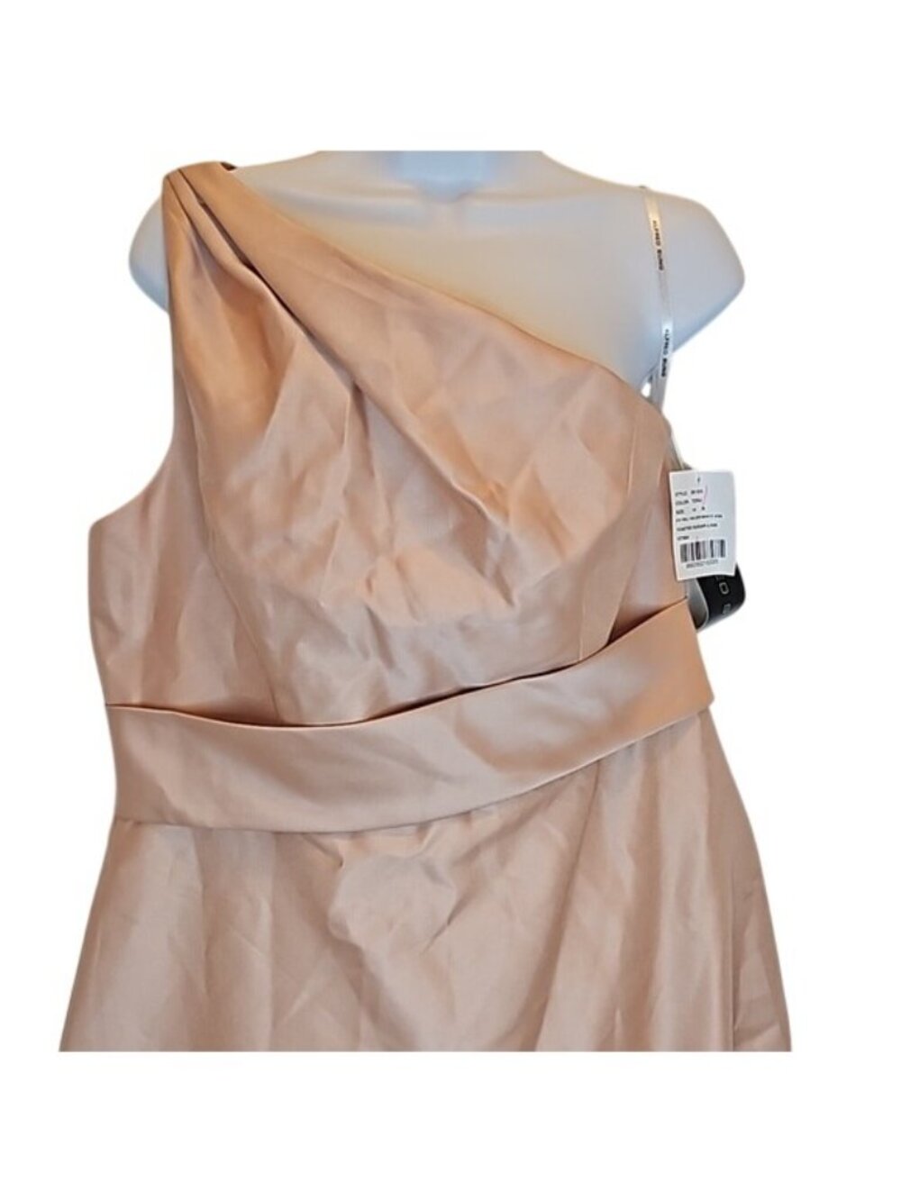 Alfred Sung Satin Twill One Shoulder Formal Gown Size 14 New Bridesmaid Party - Picture 5 of 10